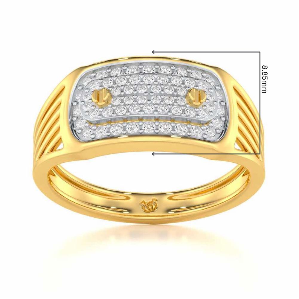 Pritish Silver Ring For Men - Yellow Gold - Image 5
