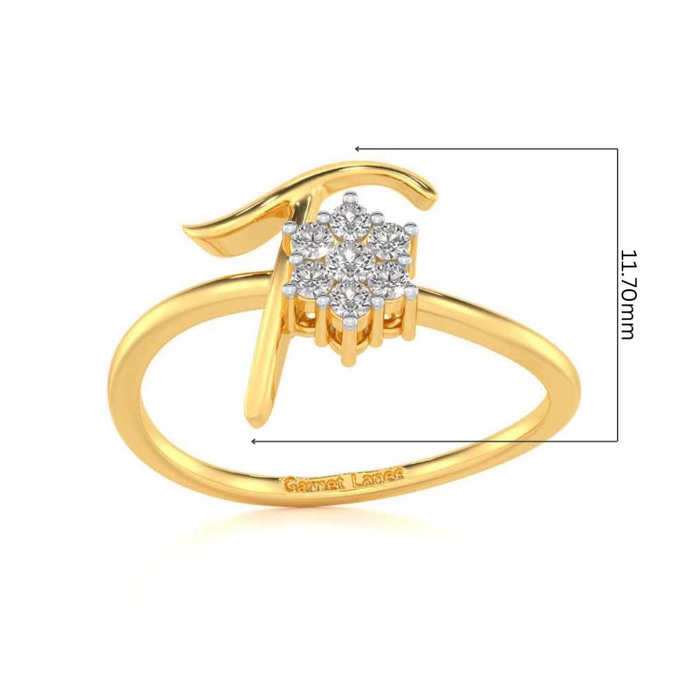 Flora T Silver Ring - Yellow Gold - Image 5