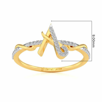 Dazzling A Silver Ring - Yellow Gold - Image 5