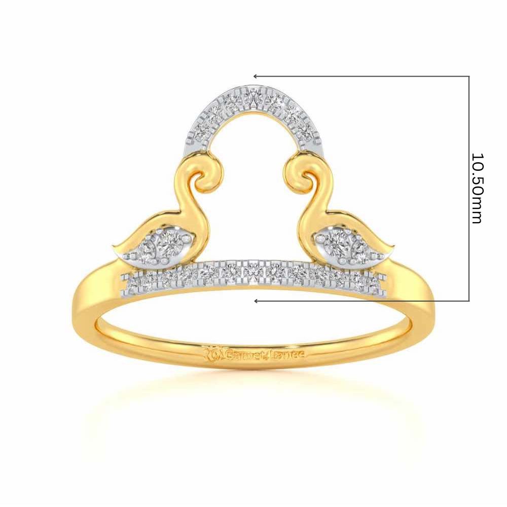 Audacious Pisces Silver Ring - Yellow Gold - Image 5