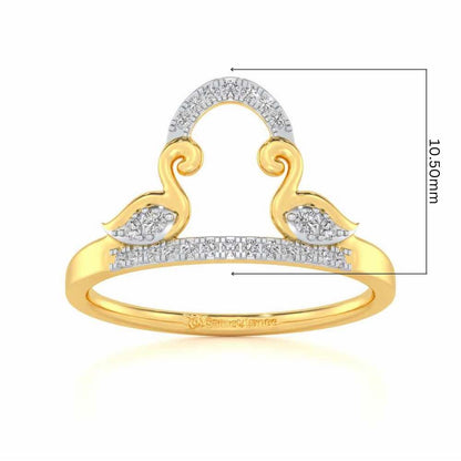 Audacious Pisces Silver Ring - Yellow Gold - Image 5