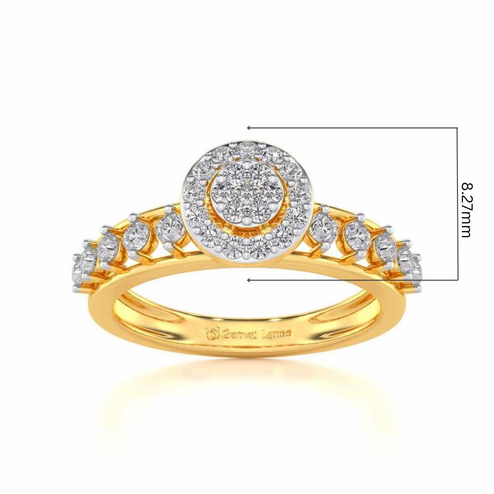 Shiny Eye Silver Ring - Yellow Gold - Image 5