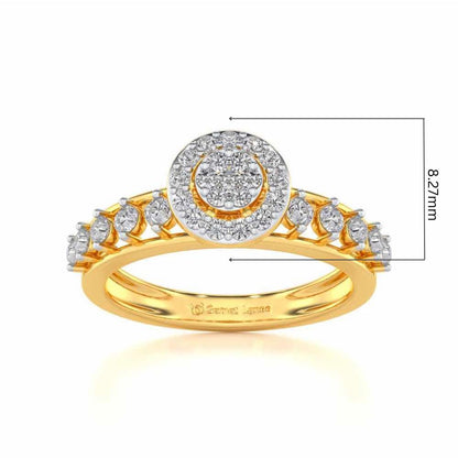 Shiny Eye Silver Ring - Yellow Gold - Image 5