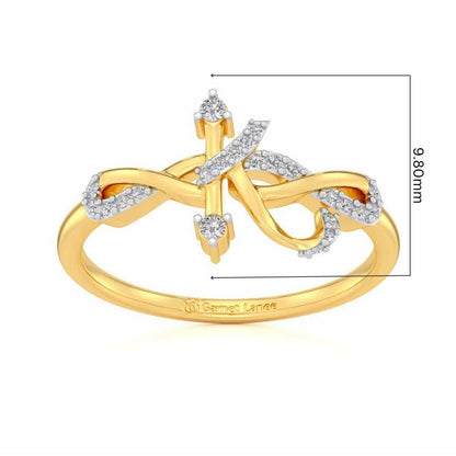 Dazzling K Silver Ring - Yellow Gold - Image 5