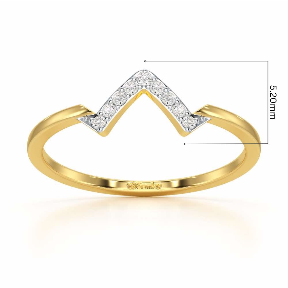 Slender Pointer Silver Ring - Yellow Gold - Image 5