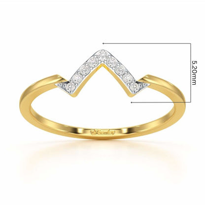 Slender Pointer Silver Ring - Yellow Gold - Image 5