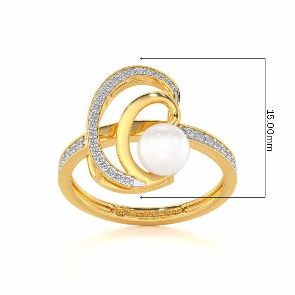 Oyster Silver Pearl Ring - Yellow Gold - Image 5