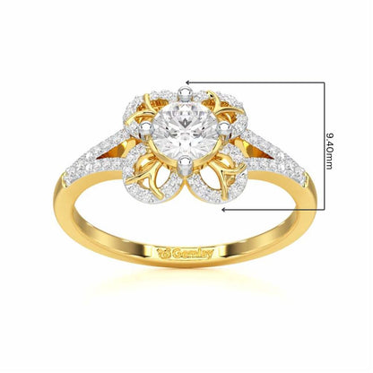 Radiant Blossom Solitaire Ring - Yellow Gold - Image 5