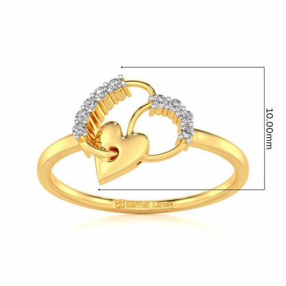 Sewn Love Silver Ring - Yellow Gold - Image 5