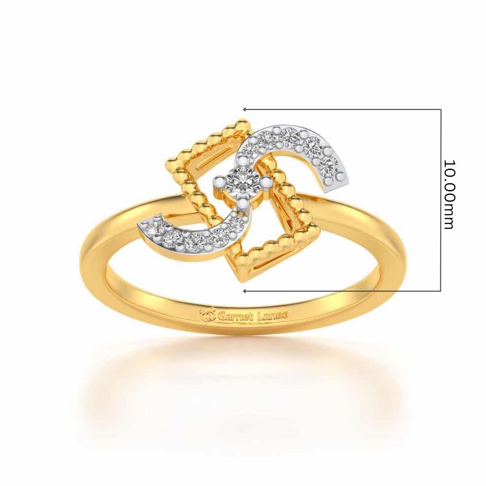 Frame Wave Silver Ring - Yellow Gold - Image 5
