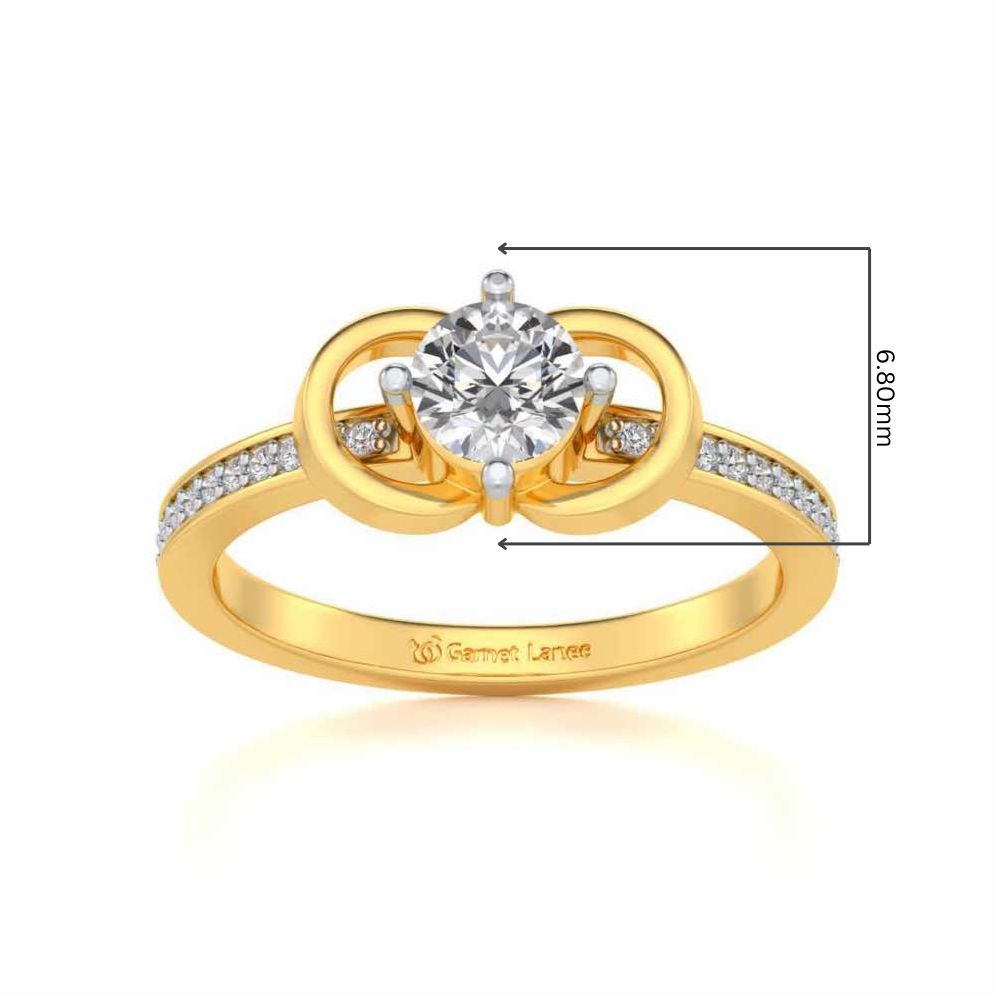 Never Fade Solitaire Silver Ring - Yellow Gold - Image 5