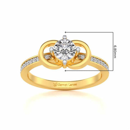 Never Fade Solitaire Silver Ring - Yellow Gold - Image 5