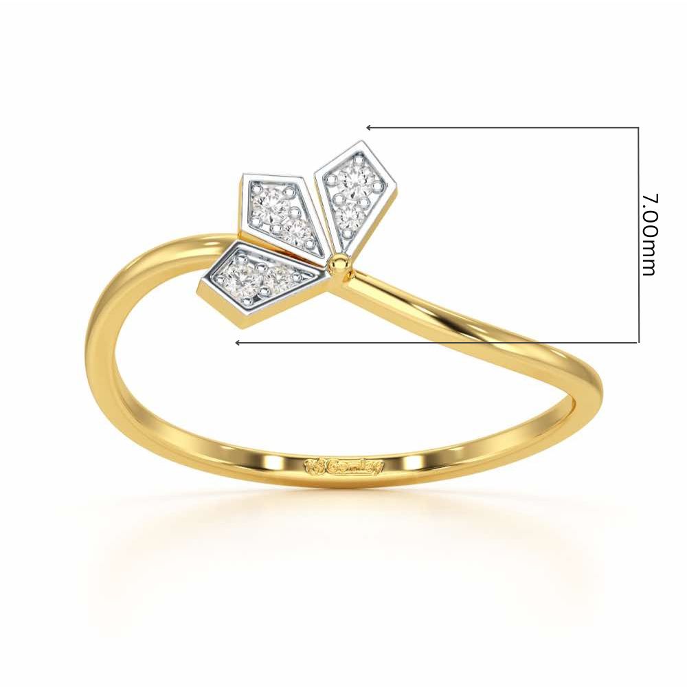 Dazzle Petals Silver Ring - Yellow Gold - Image 5