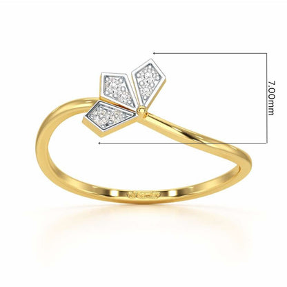 Dazzle Petals Silver Ring - Yellow Gold - Image 5