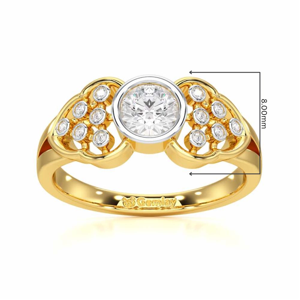 Enchanting Shimmer Solitaire Ring - Yellow Gold - Image 5