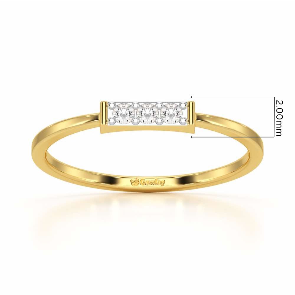 Featherlight Silver Ring - Yellow Gold - Image 5