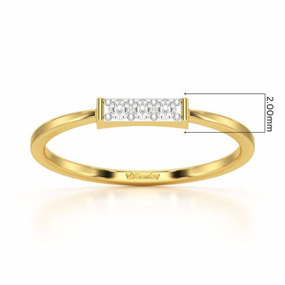 Featherlight Silver Ring - Yellow Gold - Image 5