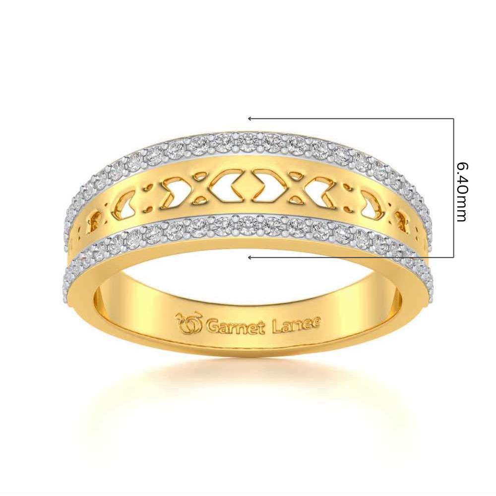 Cross Glam Silver Band Ring - Yellow Gold - Image 5