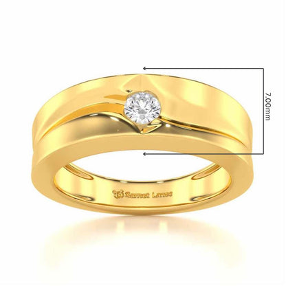 Refined Radiance Men Solitaire Ring - Yellow Gold - Image 5