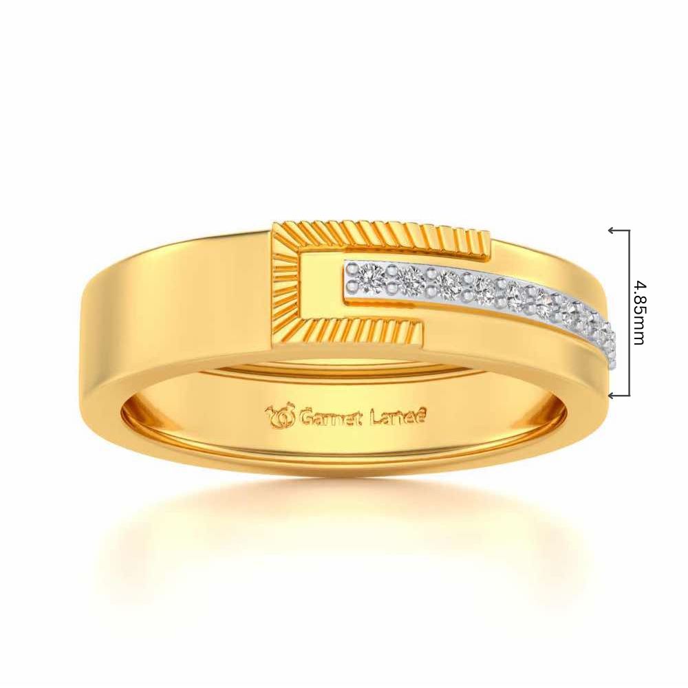 Semi-hinged Silver Band Ring - Yellow Gold - Image 5