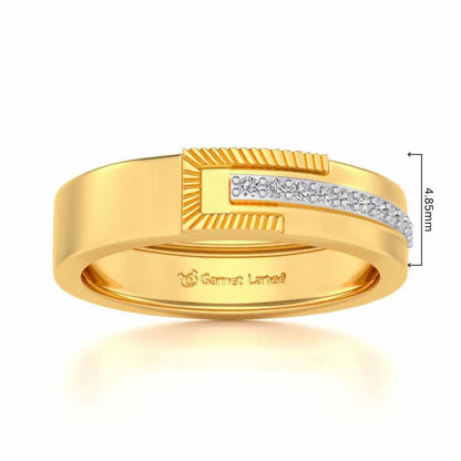 Semi-hinged Silver Band Ring - Yellow Gold - Image 5