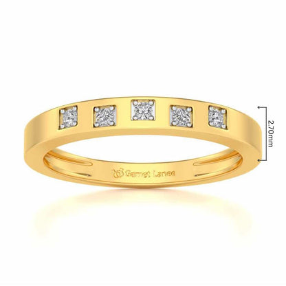 Eva Silver Band Ring - Yellow Gold - Image 5