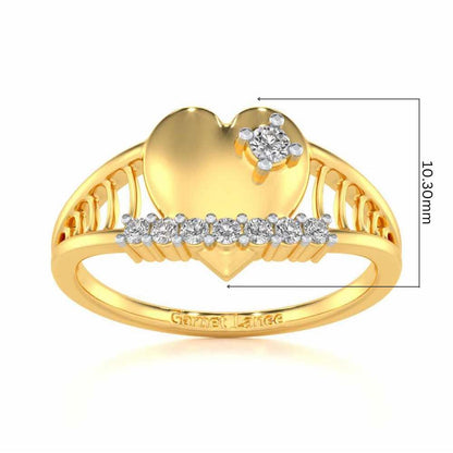 Lattice Heart Silver Ring - Yellow Gold - Image 5
