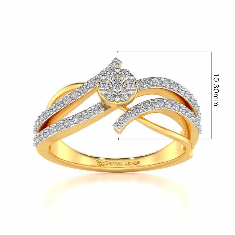 Swirl Flora Silver Ring - Yellow Gold - Image 5