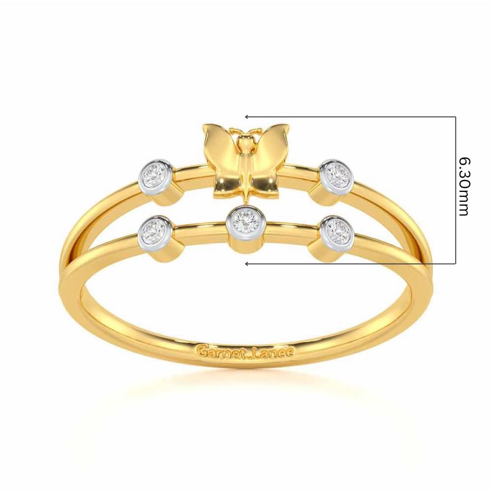 Meadow Butterfly Silver Ring - Yellow Gold - Image 5