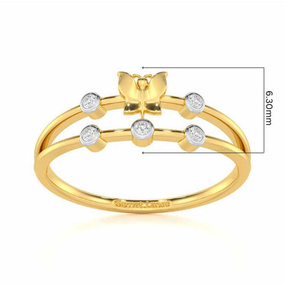 Meadow Butterfly Silver Ring - Yellow Gold - Image 5