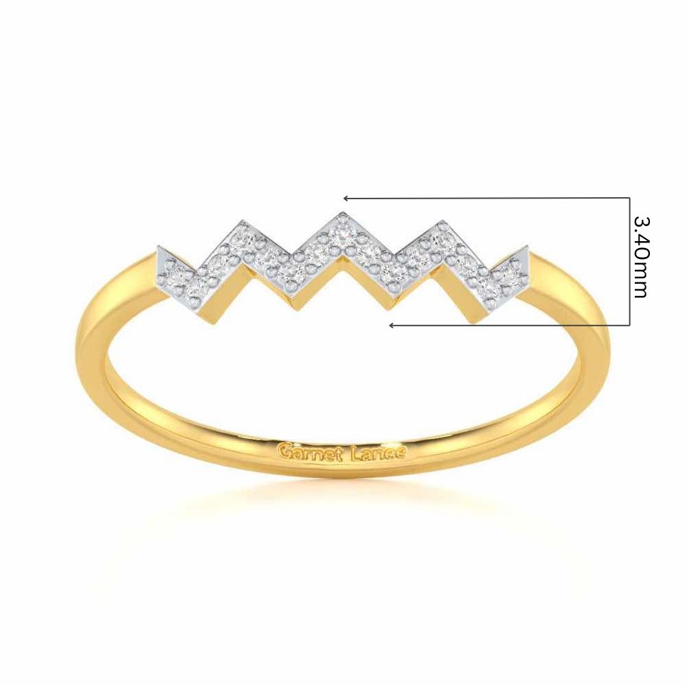 Celestial Serenade Silver Ring - Yellow Gold - Image 5