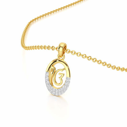 Onkar Shakti Silver Pendant - Yellow Gold - Image 2