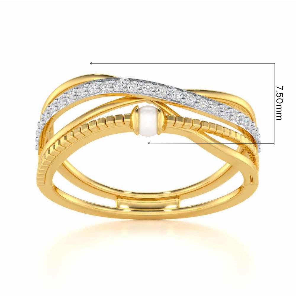Graceful Glamour Silver Ring - Yellow Gold - Image 5