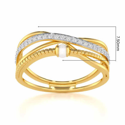 Graceful Glamour Silver Ring - Yellow Gold - Image 5