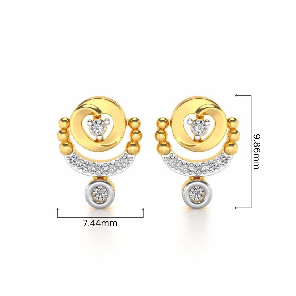 Vrindha Silver Earrings - Yellow Gold - Image 4