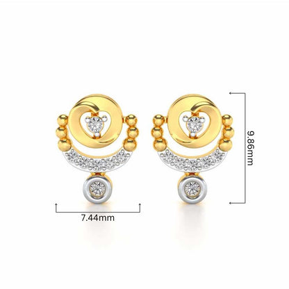 Vrindha Silver Earrings - Yellow Gold - Image 4