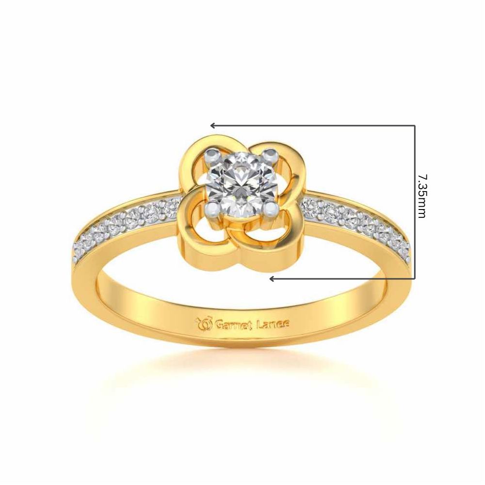 Blessing Solitaire Silver Ring - Yellow Gold - Image 5