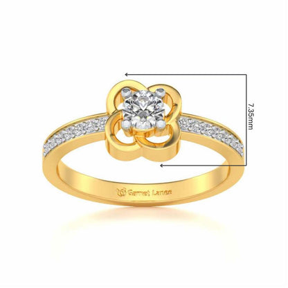 Blessing Solitaire Silver Ring - Yellow Gold - Image 5