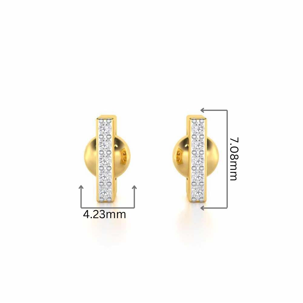 Exquisite Enchantment Silver Stud Earrings - Yellow Gold - Image 4