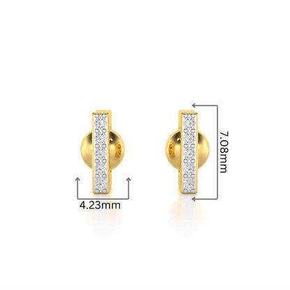 Exquisite Enchantment Silver Stud Earrings - Yellow Gold - Image 4