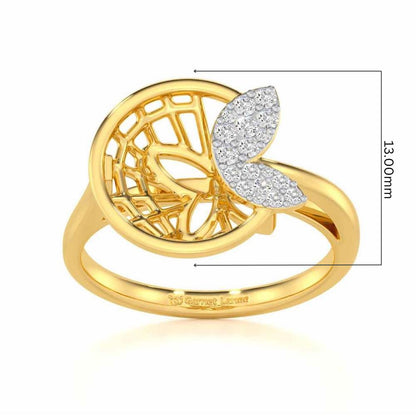 Flight Charm Silver Ring - Yellow Gold - Image 5