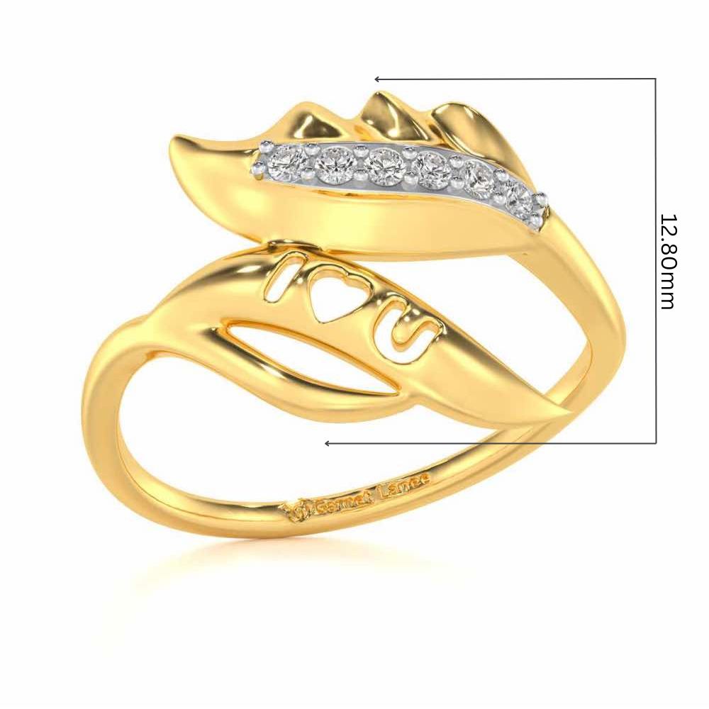 ILU Leaf Silver Ring - Yellow Gold - Image 5