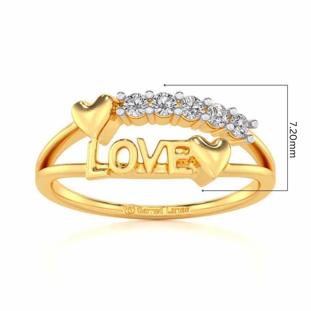 Pure Love Silver Ring - Yellow Gold - Image 5