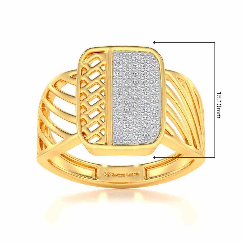 Confront Silver Ring For Men - Yellow Gold - Image 5