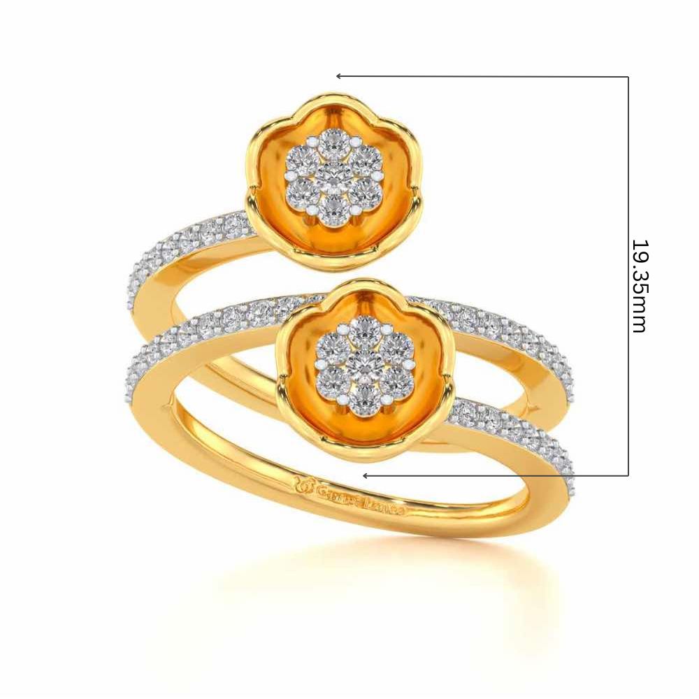 Sapling Bloom Silver Ring - Yellow Gold - Image 5