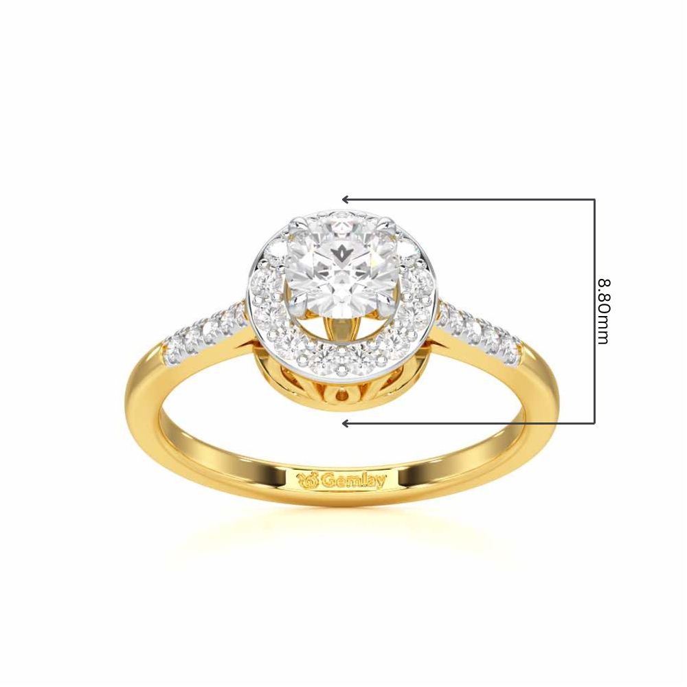 Shimmering Aura Solitaire Ring - Yellow Gold - Image 5
