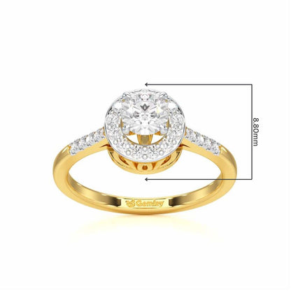 Shimmering Aura Solitaire Ring - Yellow Gold - Image 5
