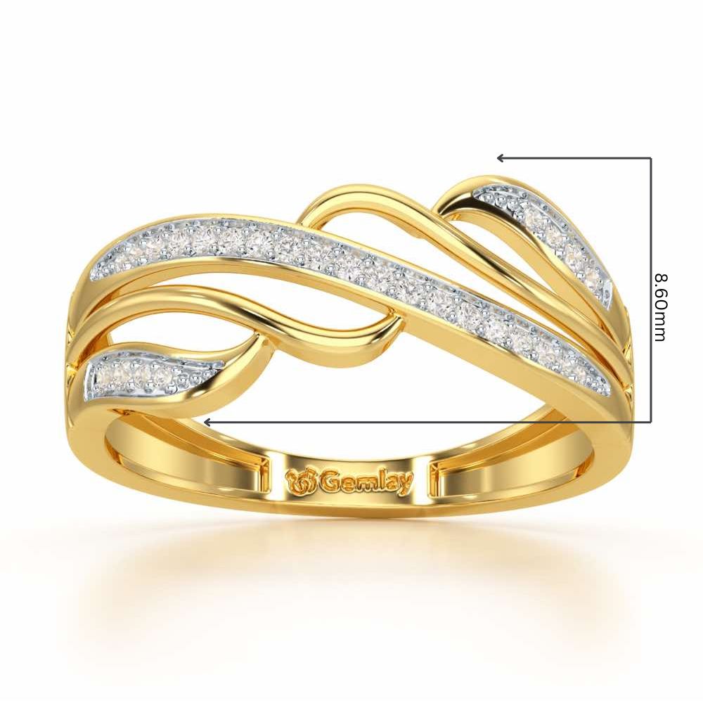 Luminis Wave Silver Ring - Yellow Gold - Image 2