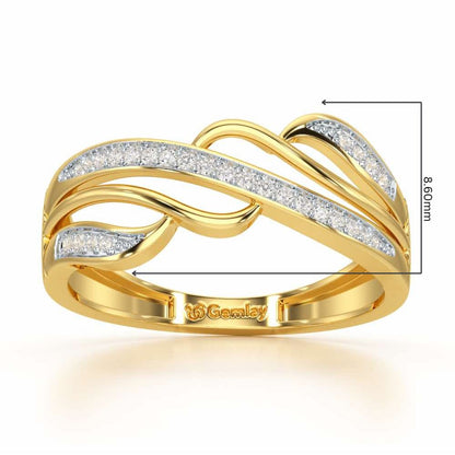 Luminis Wave Silver Ring - Yellow Gold - Image 2
