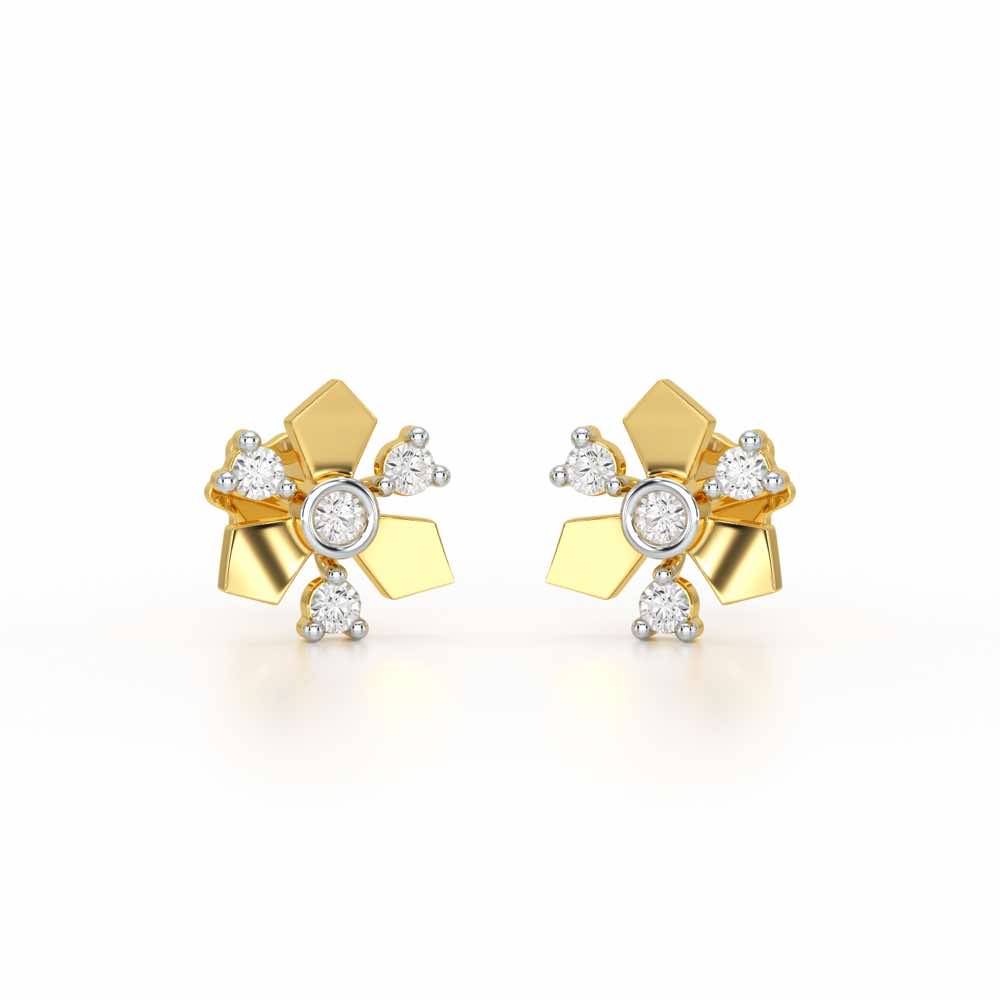 Epitome Silver Earrings - Yellow Gold - Image 2